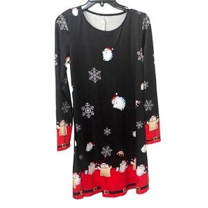 Christmas Santa Jolly Holiday Party Long-Sleeve Dress XL